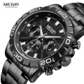 MEGIR Watch 2087 Casual Brand Stainless Steel Waterproof Watches Men Wrist Luxury Quartz Business Wristwatches Relogio Masculino